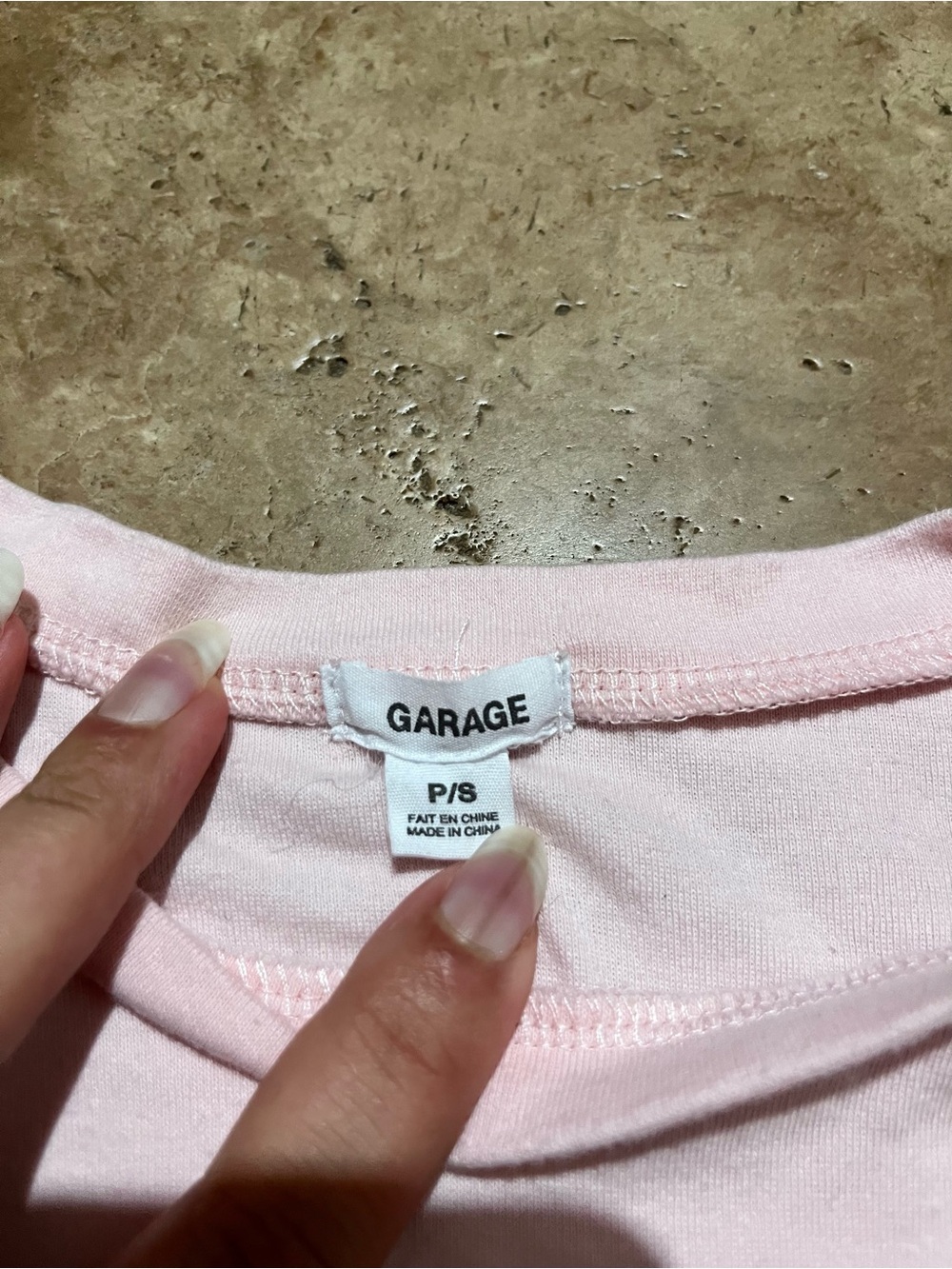 Garage Pink Saint Tropez Embroidered Crop Baby Tee S - Picture 4 of 5